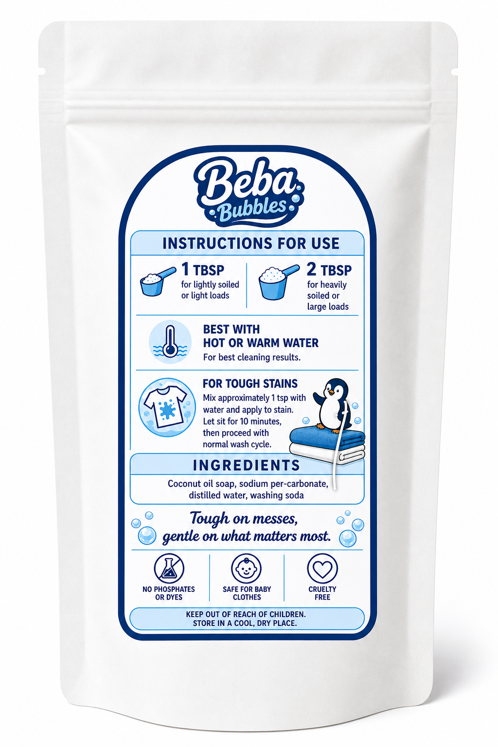 Beba Bubbles Baby Laundry Powder - Unscented (40 loads)